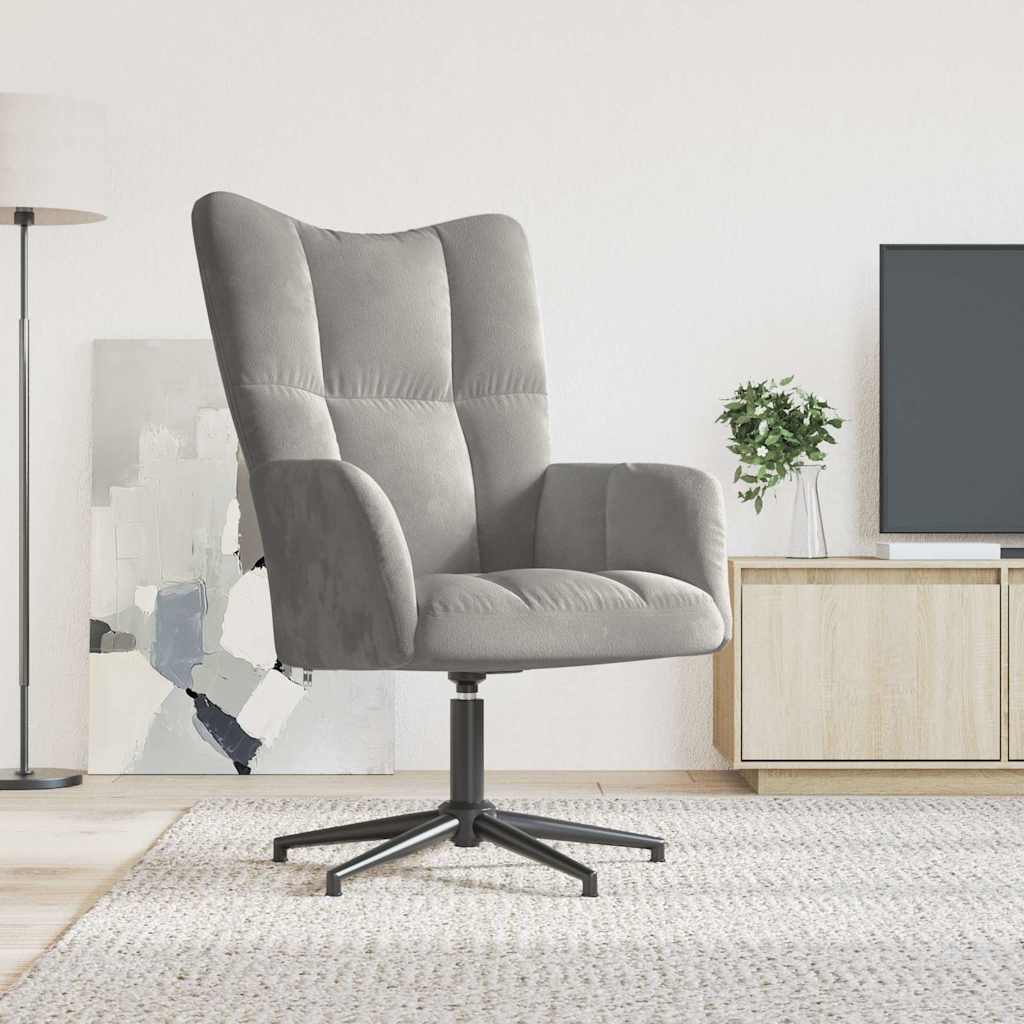 vidaXL Relaxstoel fluweel lichtgrijs