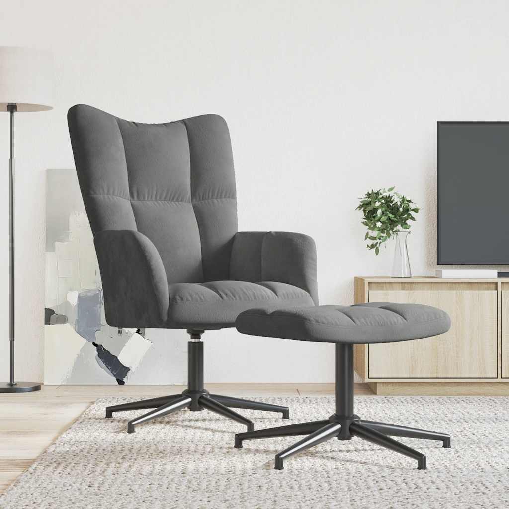vidaXL Relaxstoel fluweel lichtgrijs