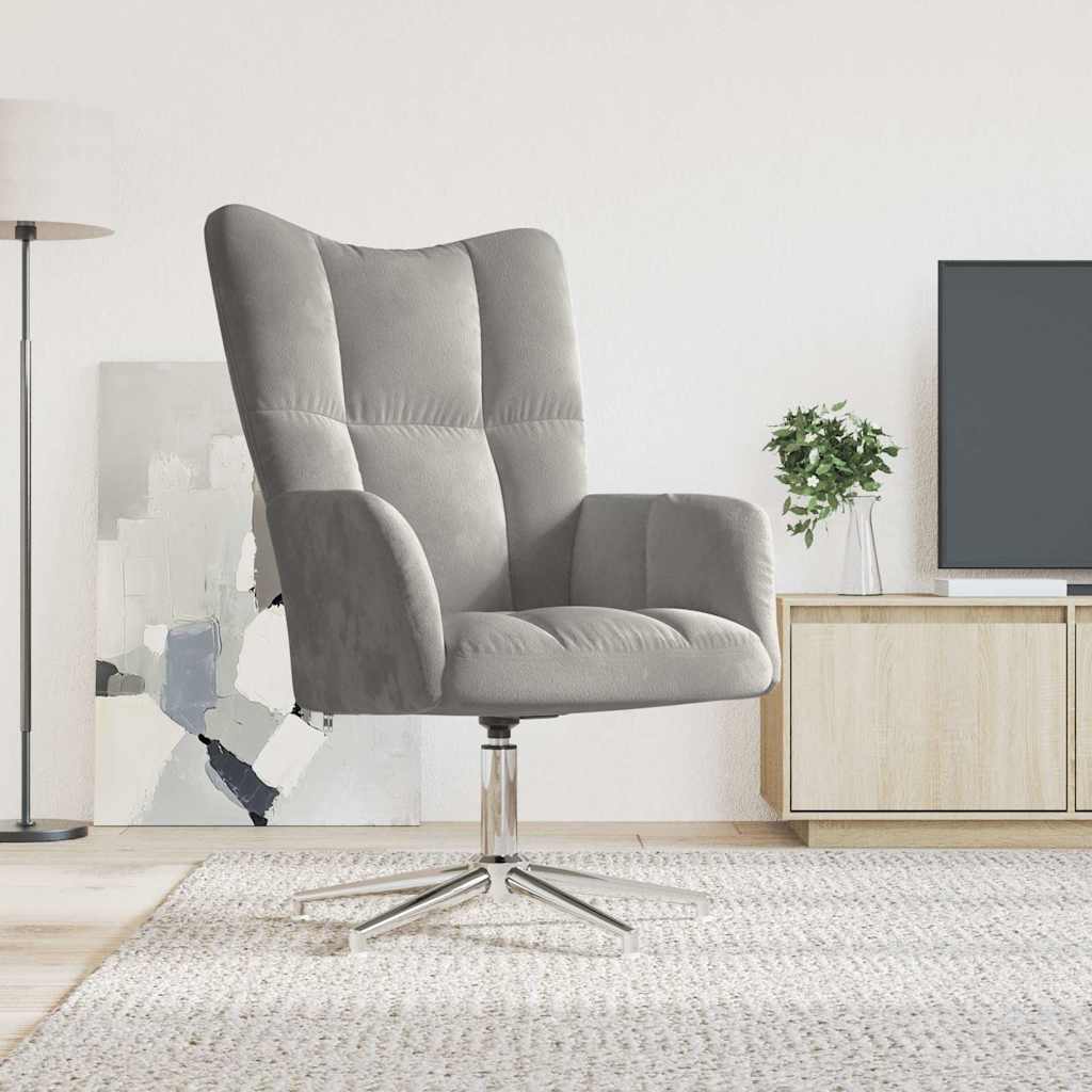 vidaXL Recliner velvet light grey