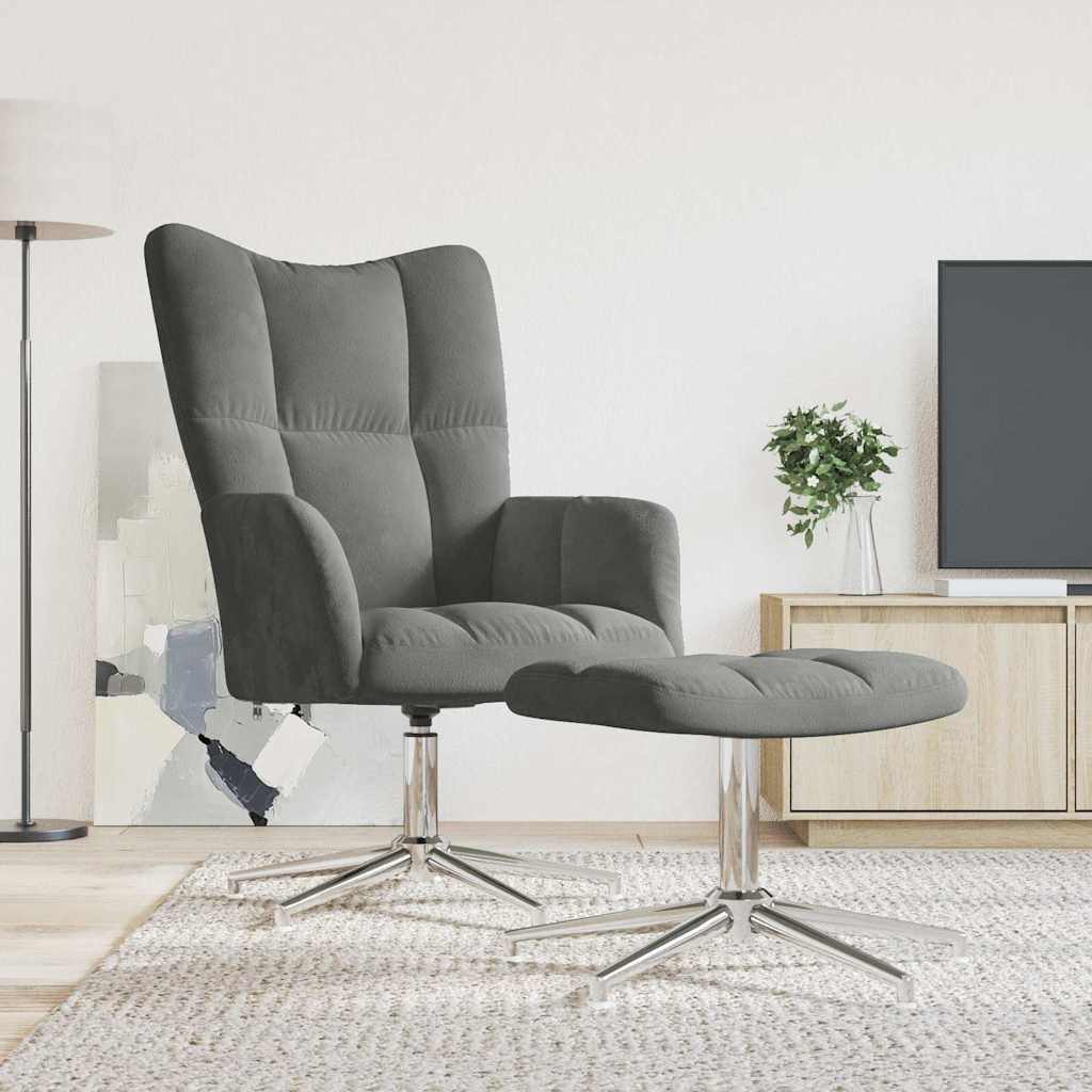 vidaXL Recliner velvet light grey