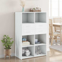 vidaXL Hoge kast 80x42,5x124 cm bewerkt hout wit