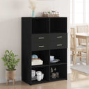 vidaXL Hoge kast 80x42,5x124 cm bewerkt hout wit