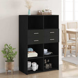 vidaXL Hoge kast 80x42,5x124 cm bewerkt hout wit