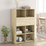 vidaXL Hoge kast 80x42,5x124 cm bewerkt hout wit