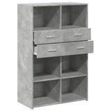 vidaXL Hoge kast 80x42,5x124 cm bewerkt hout wit