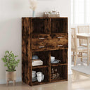 vidaXL Hoge kast 80x42,5x124 cm bewerkt hout wit