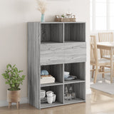 vidaXL Hoge kast 80x42,5x124 cm bewerkt hout wit