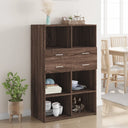 vidaXL Hoge kast 80x42,5x124 cm bewerkt hout wit