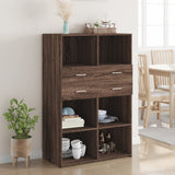 vidaXL Hoge kast 80x42,5x124 cm bewerkt hout wit