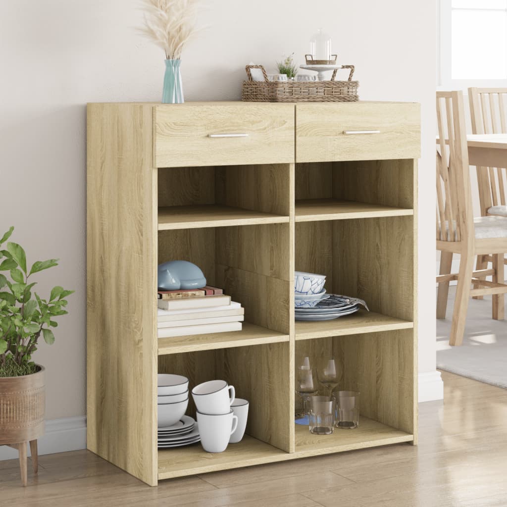vidaXL Sideboard 80x42.5x93 cm engineered wood white