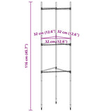 vidaXL Tomatenkooien 4 st 116 cm staal en polypropeen