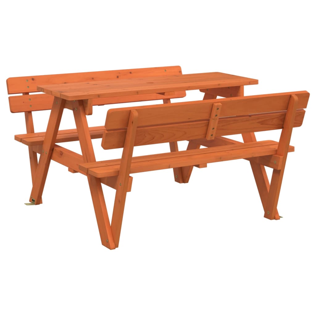 vidaXL Picknicktafel voor 4 kinderen met parasolgat massief vurenhout