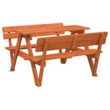 vidaXL Picknicktafel voor 4 kinderen met parasolgat massief vurenhout