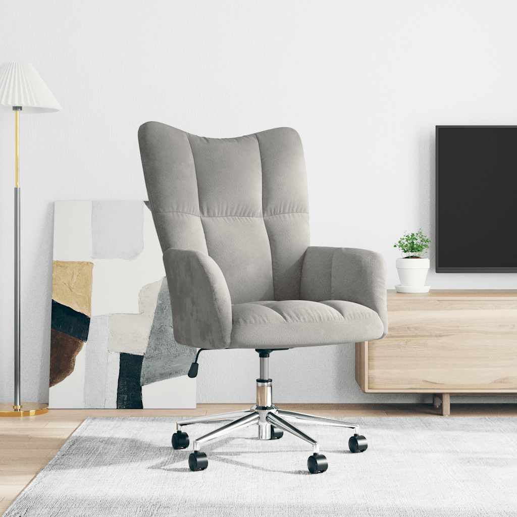 vidaXL Relaxstoel fluweel lichtgrijs