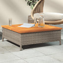 vidaXL Tuintafel 70x70x25 cm poly rattan en acaciahout zwart
