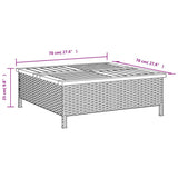 vidaXL Tuintafel 70x70x25 cm poly rattan en acaciahout zwart