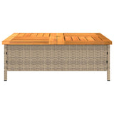 vidaXL Tuintafel 70x70x25 cm poly rattan en acaciahout zwart