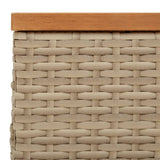 vidaXL Tuintafel 70x70x25 cm poly rattan en acaciahout zwart