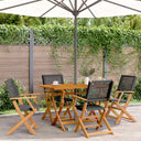 vidaXL 5-delige Tuinset poly rattan en massief hout zwart