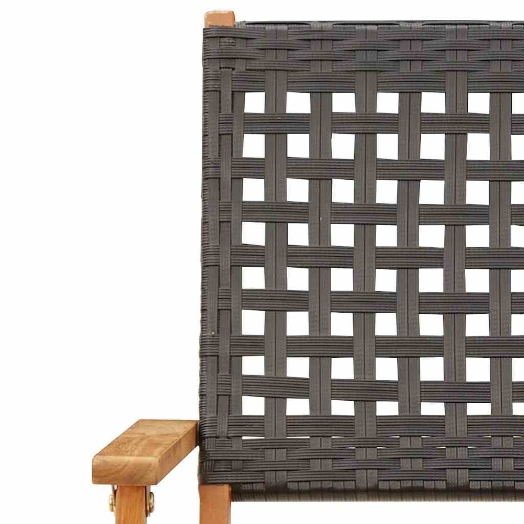 vidaXL 5-delige Tuinset poly rattan en massief hout zwart