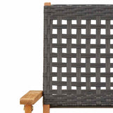 vidaXL 5-delige Tuinset poly rattan en massief hout zwart