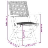 vidaXL 5-delige Tuinset poly rattan en massief hout zwart