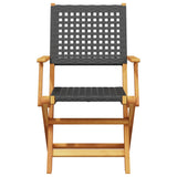 vidaXL 5-delige Tuinset poly rattan en massief hout zwart