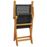 vidaXL 5-delige Tuinset poly rattan en massief hout zwart