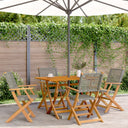 vidaXL 5-delige Tuinset poly rattan en massief hout zwart