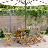 vidaXL 5-delige Tuinset poly rattan en massief hout zwart