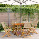 vidaXL 5-delige Tuinset poly rattan en massief hout zwart