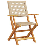 vidaXL 7-delige Tuinset poly rattan en massief hout zwart