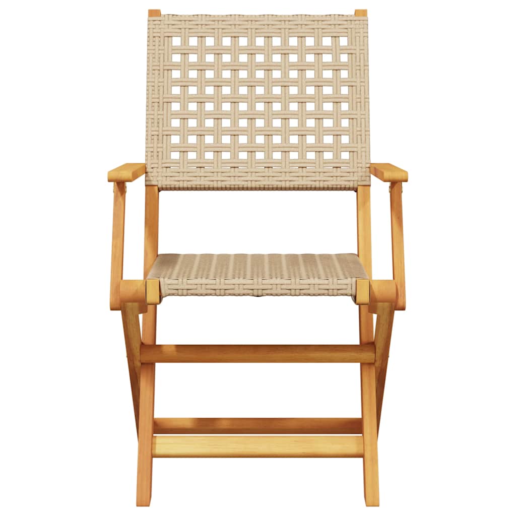 vidaXL 7-delige Tuinset poly rattan en massief hout zwart