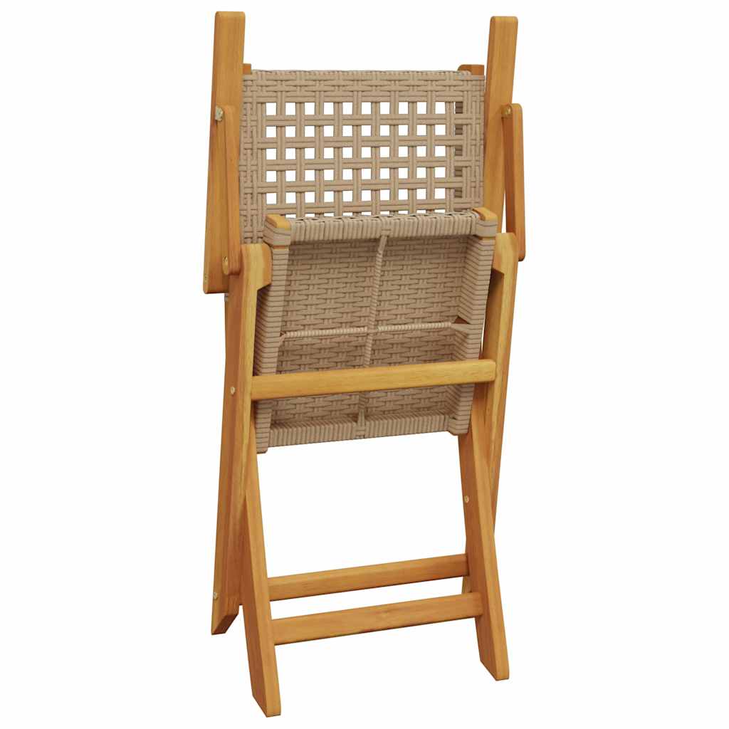 vidaXL 7-delige Tuinset poly rattan en massief hout zwart
