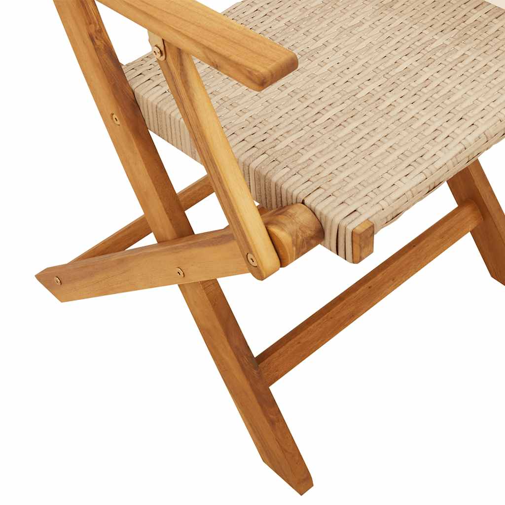 vidaXL 7-delige Tuinset poly rattan en massief hout zwart