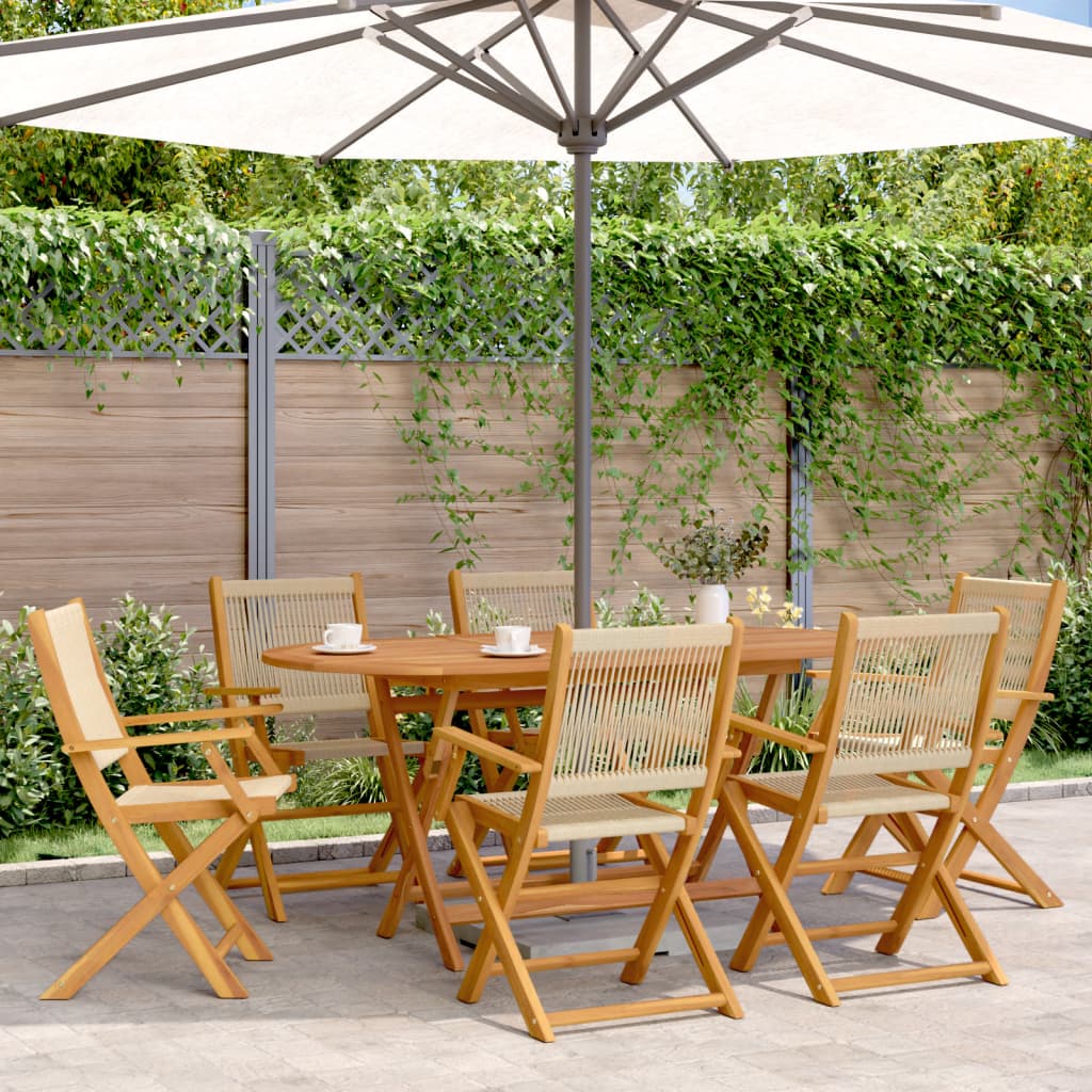 vidaXL 7-delige Tuinset polypropeen en massief hout zwart