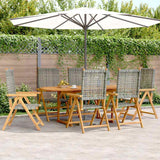 vidaXL 7-delige Tuinset poly rattan en massief hout zwart
