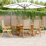 vidaXL 7-delige Tuinset poly rattan en massief hout zwart