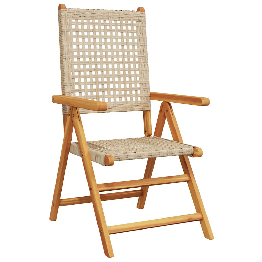 vidaXL 7-delige Tuinset poly rattan en massief hout zwart