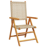 vidaXL 7-delige Tuinset poly rattan en massief hout zwart