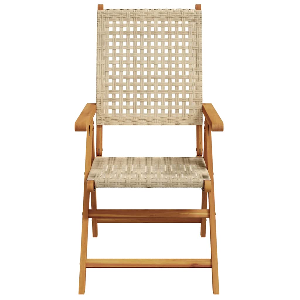 vidaXL 7-delige Tuinset poly rattan en massief hout zwart