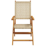 vidaXL 7-delige Tuinset poly rattan en massief hout zwart