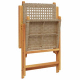 vidaXL 7-delige Tuinset poly rattan en massief hout zwart