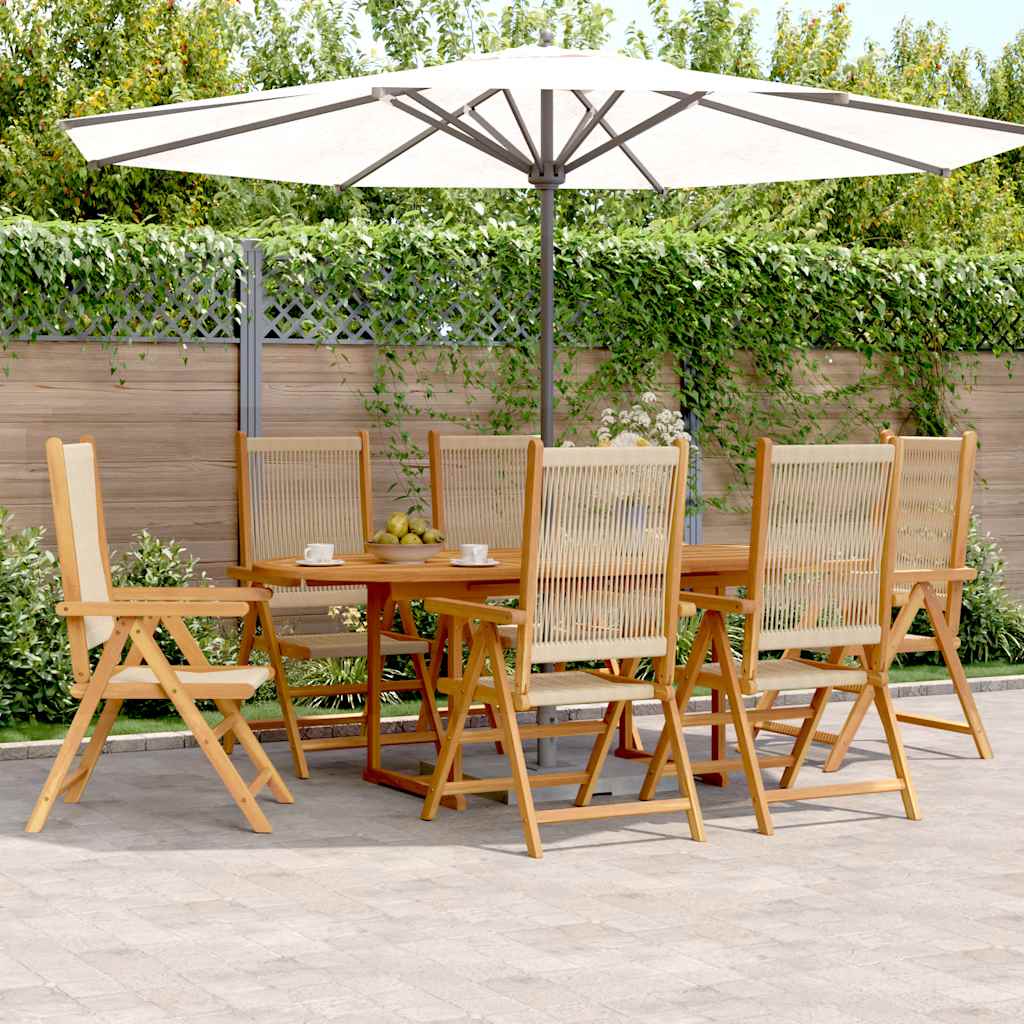 vidaXL 7-delige Tuinset polypropeen en massief hout zwart