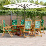 vidaXL 7-Piece Garden Dining Set Solid Wood and Fabric Taupe