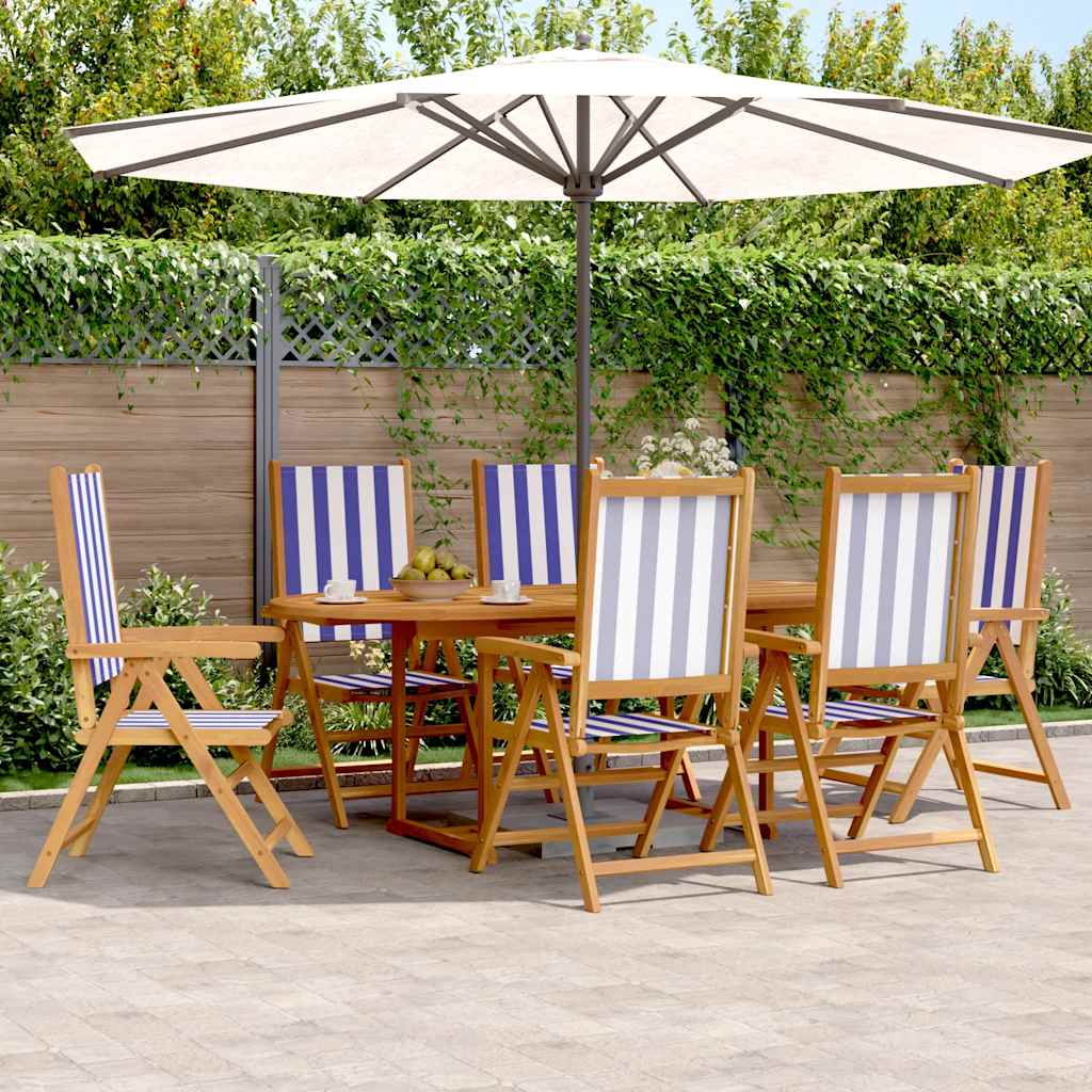 vidaXL 7-Piece Garden Dining Set Solid Wood and Fabric Taupe