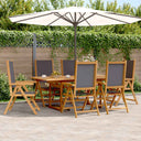 vidaXL 7-Piece Garden Dining Set Solid Wood and Fabric Taupe
