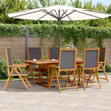 vidaXL 7-Piece Garden Dining Set Solid Wood and Fabric Taupe