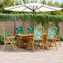 vidaXL 7-Piece Garden Dining Set Solid Wood and Fabric Taupe