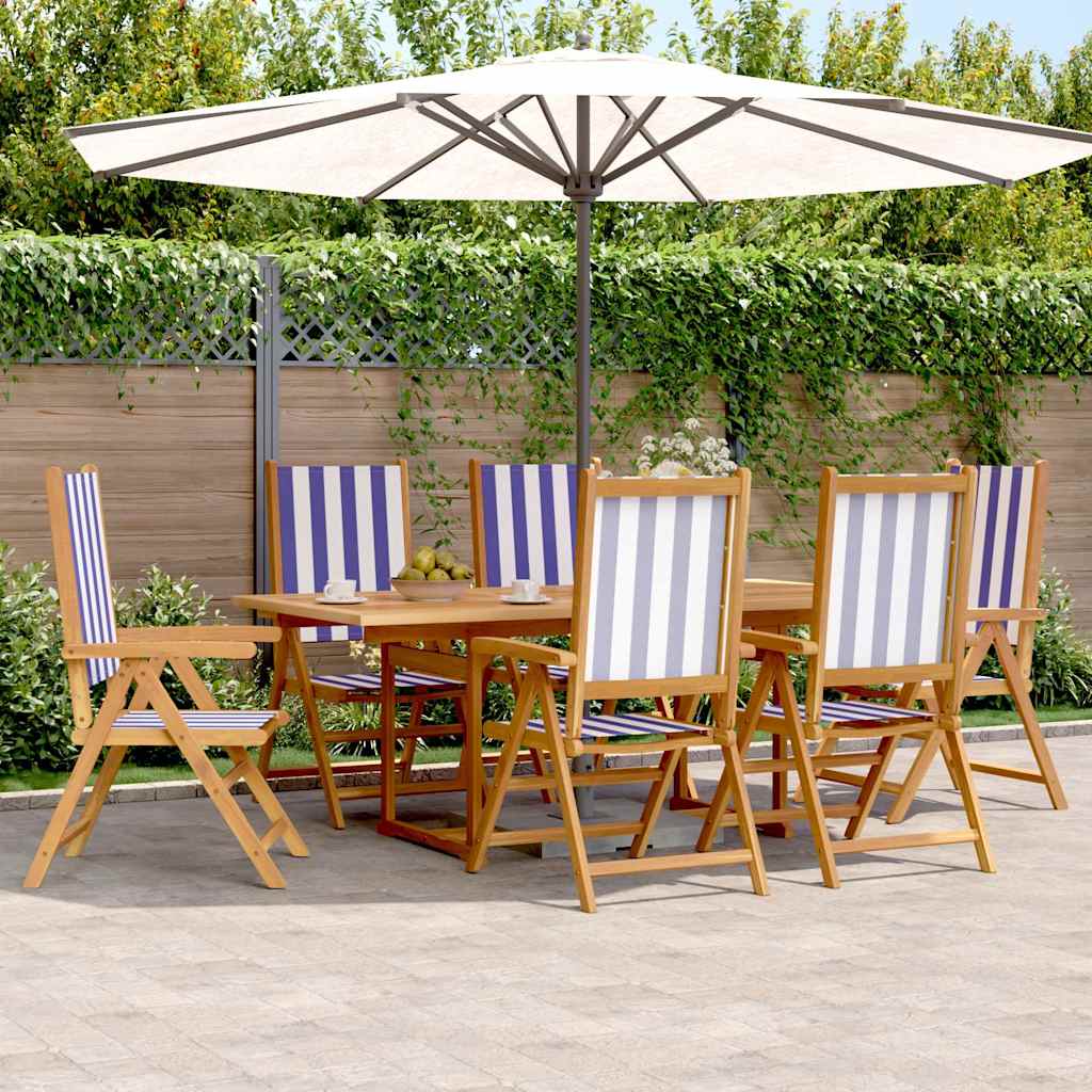 vidaXL 7-Piece Garden Dining Set Solid Wood and Fabric Taupe